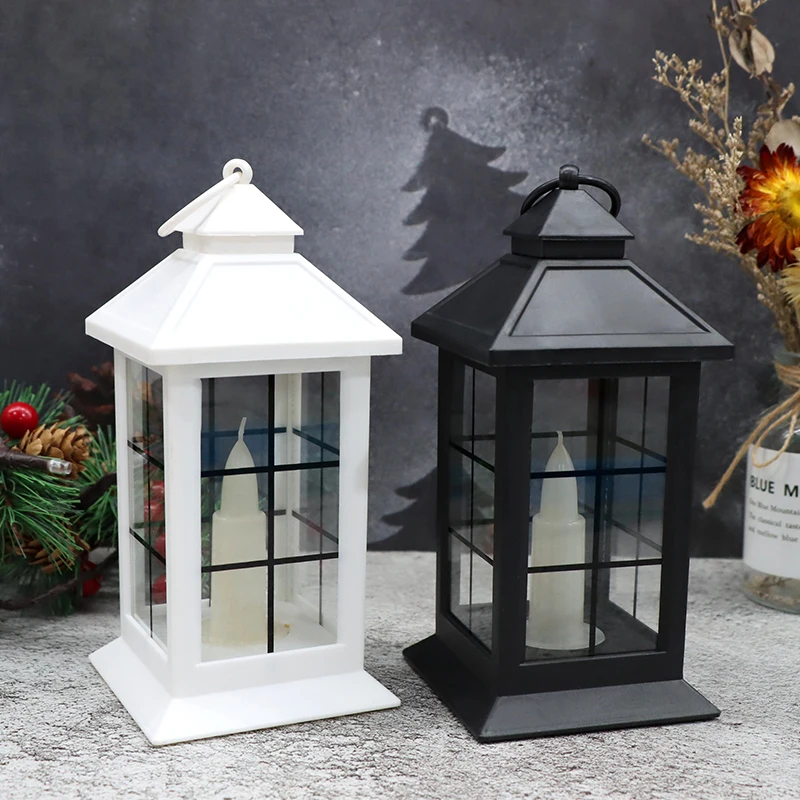 Decorative Hanging Candle Lantern Christmas Lantern with Flickering LED candle for Home Decor&Party