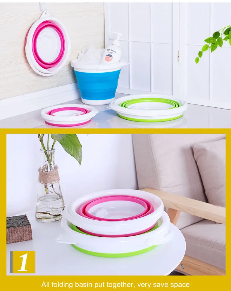 10L/5L/3L folding bucket Portable folding plastic car wash bucket Outdoor travel fishing bucket