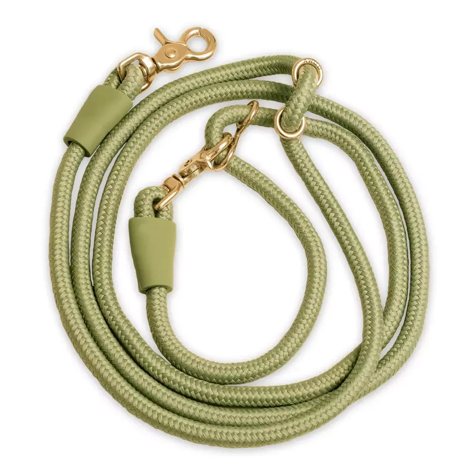 Adjustable Mountain Climbing Strong Nylon Rope Slip Lead Dog Leash Hand Free Dog Slip Lead with Heavy Duty Metal Sturdy Clasp