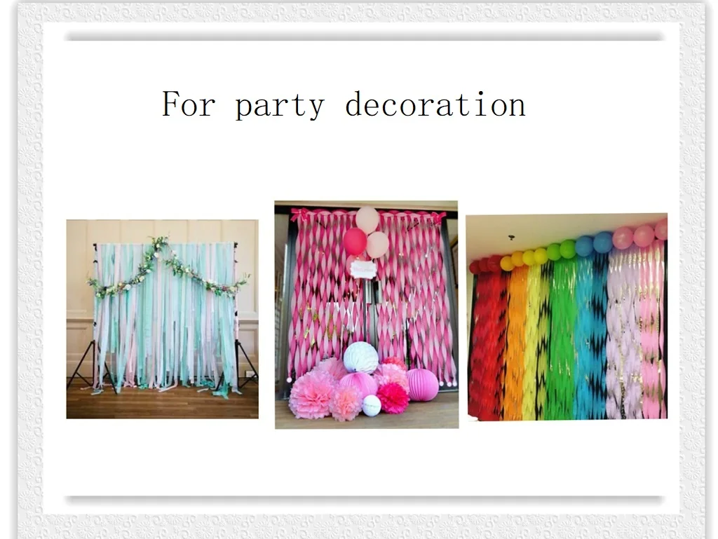 DIY Multi color Decoration Wrapping Crepe Paper Streamer Roll for 81 Feet Handicraft