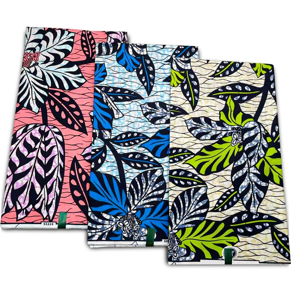 2024 New Arrival 100% Polyester Wax Grand African Fabric Wax Sewing Fabrics for Clothing Women Dresses
