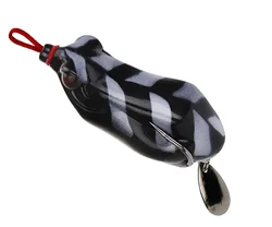 Topwater Frog Whopper Plopper Fishing Lures Hard Artificial Bait with Rotating Soft Tail Pike Fishing Tackle Lure