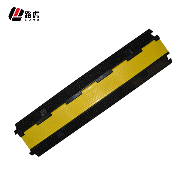 Professional Rubber PVC black yellow 2 3 5 Channel Cable Protector Wire groove speed bump
