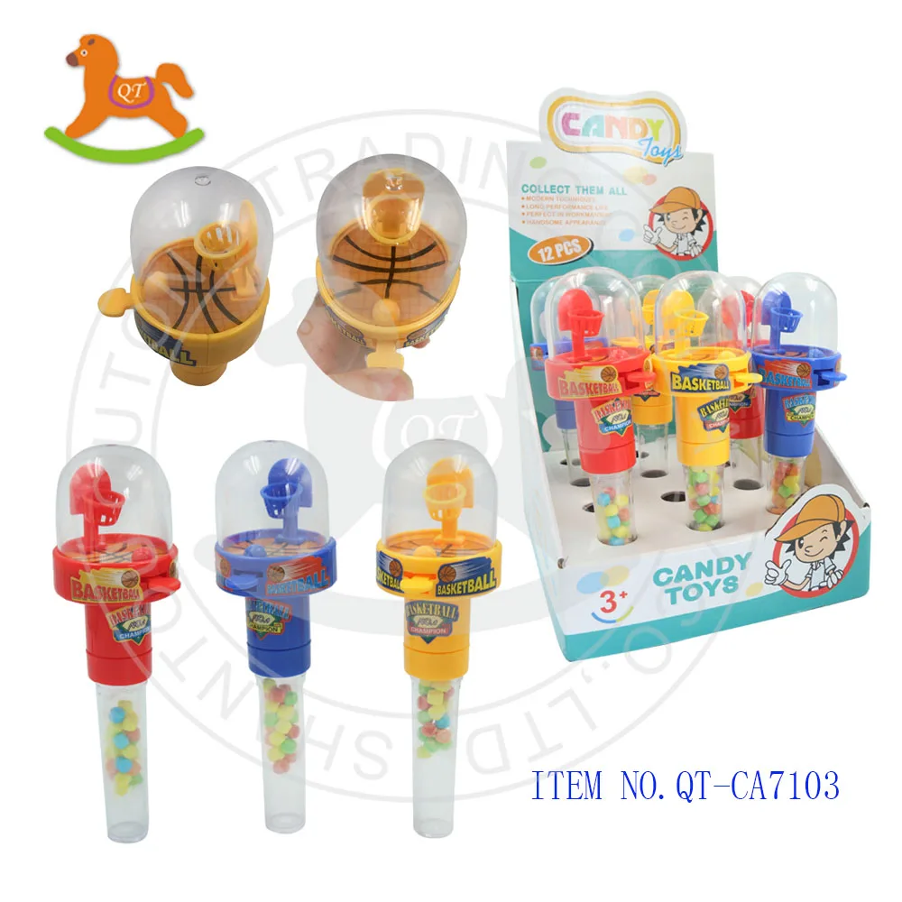 Spring basketball toy with sweet candy