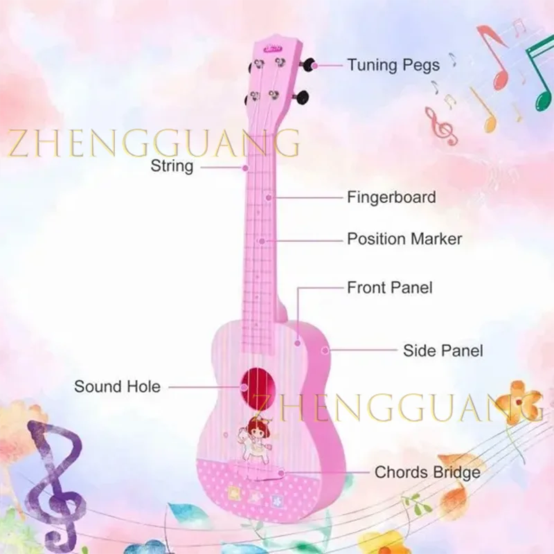 Zhengguang Toys High quality Ukulele Guitar Plastic Musical Toy for Beginners and Kids Toddler Toys Early Educational