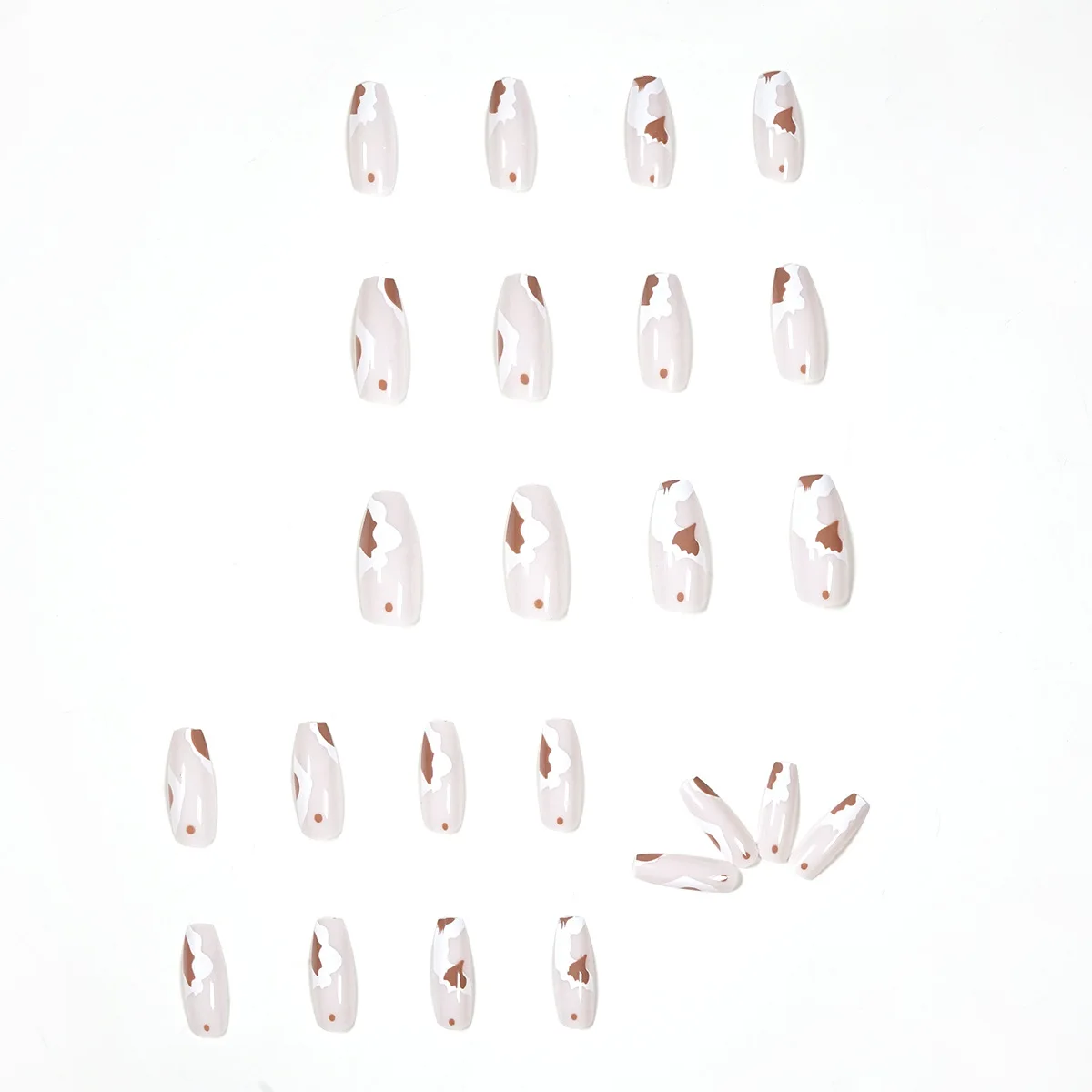 Multiple Styles False Nails Coloured Press On Nail Cow Milk Type Wholesale Fake Nails