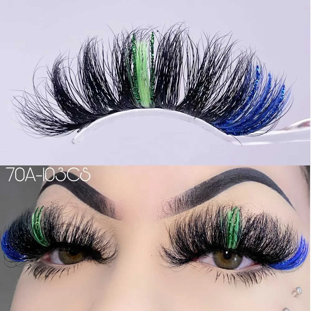 Красочные 25 мм ресницы 3D норковые этикетки Lashes3d цветные полоски с ресницами