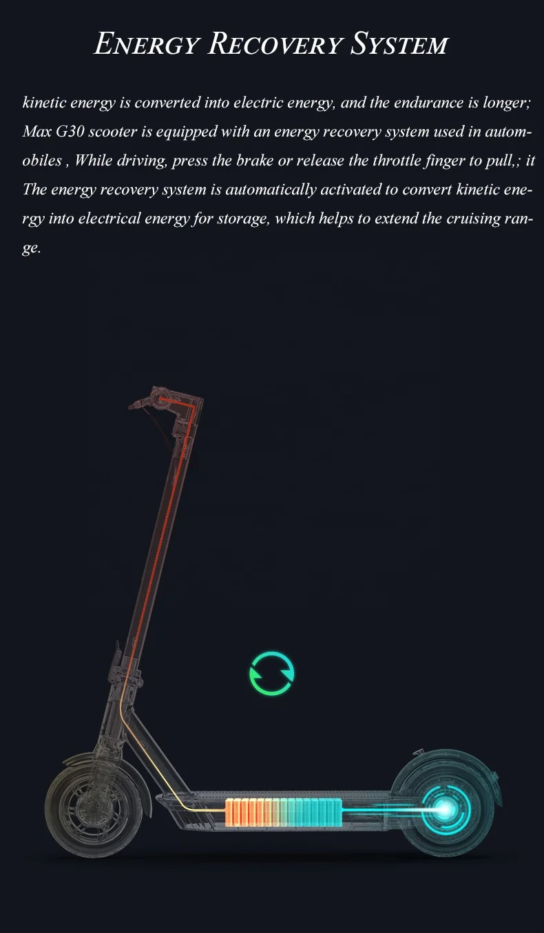 
HOT Sale 350W MAX G30 65KM 10.4Ah 30KM/h 10 inch Tires Offroad Electric Scooters 