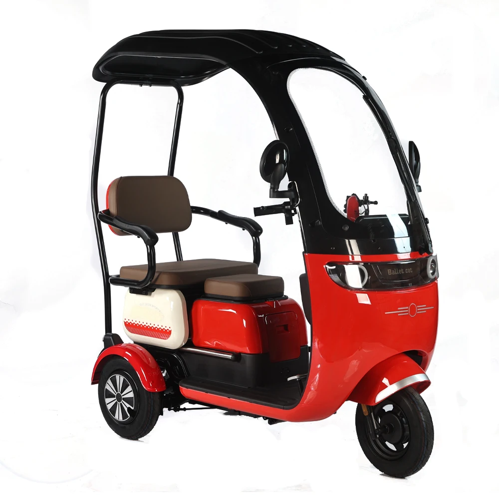 High Quality 500W Tricycle Electric Bike Long Range Electric Pedicab 3 Wheel Cargo Ebike With Roof
