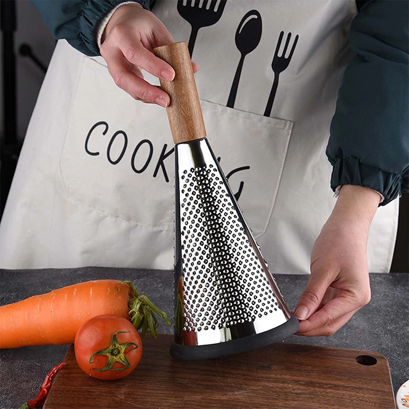 stainless steel graters for kitchen professional box grater Shredder with Wood Handle