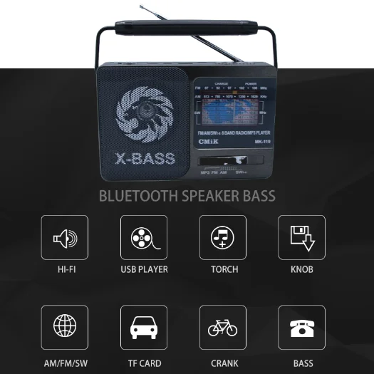 Cmik mk-719bt дешевый radyo фонарик интернет usb tf mp3 am fm sw домашнее радио
