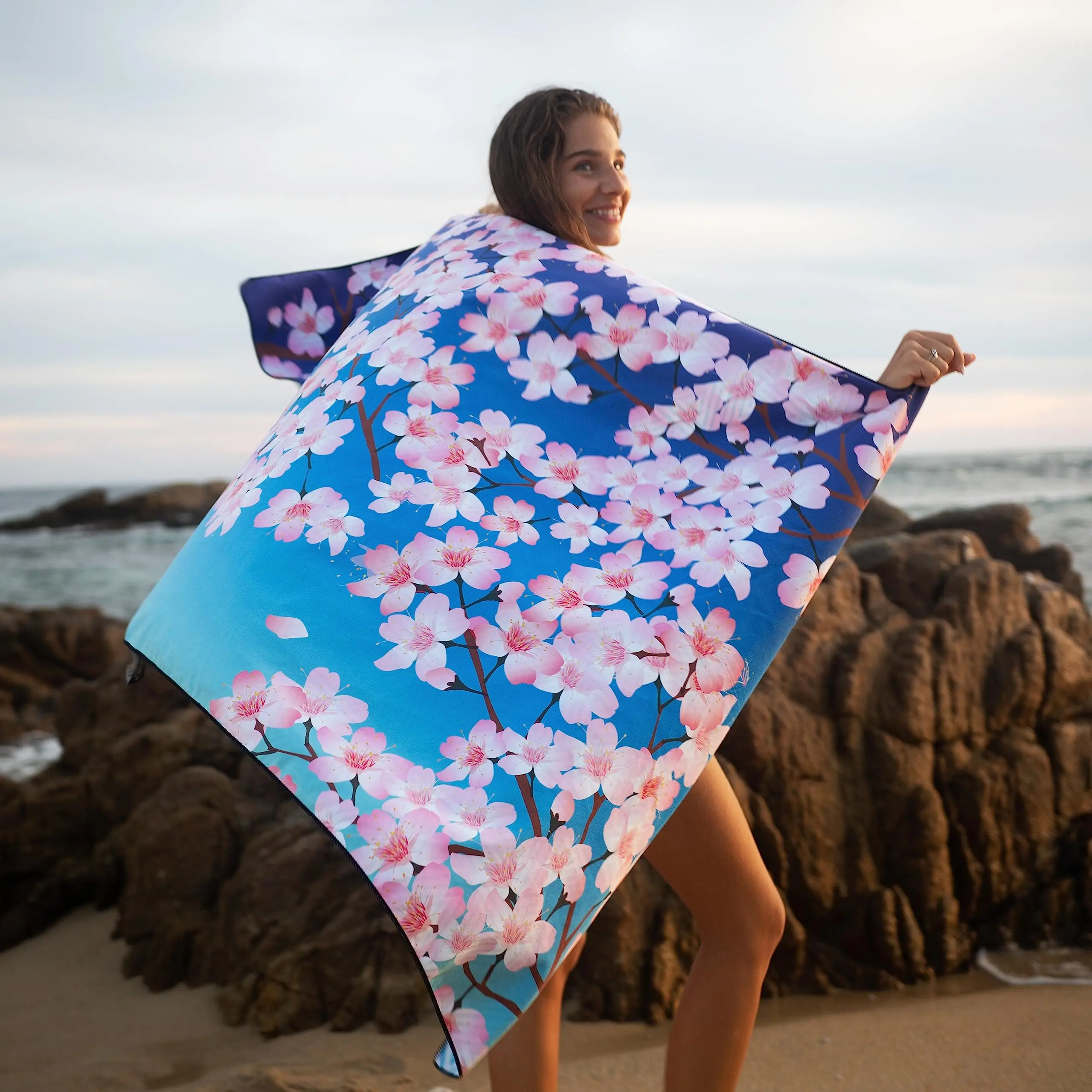 custom recycled beach towels microfiber printed oversized sand free waffle beach towel