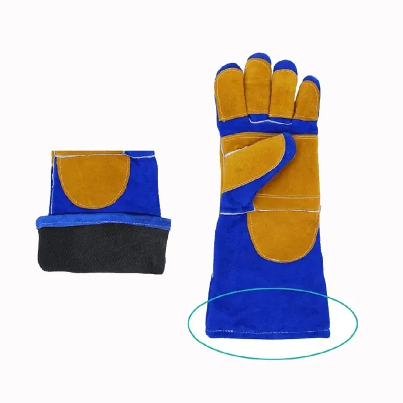 Germany 14 Inch Heat Resistant Wear Resistant Cowsplit Long Sleeve Protective Hand Leather Welding Gloves