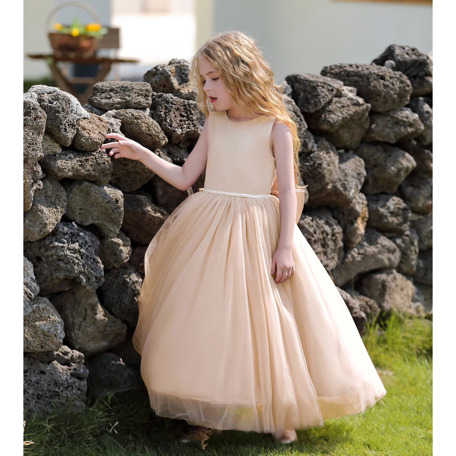 Ball Gown Teenage New Design Girls Cute Formal Wholesale Dance Prom Flower Girl Dress High Quality