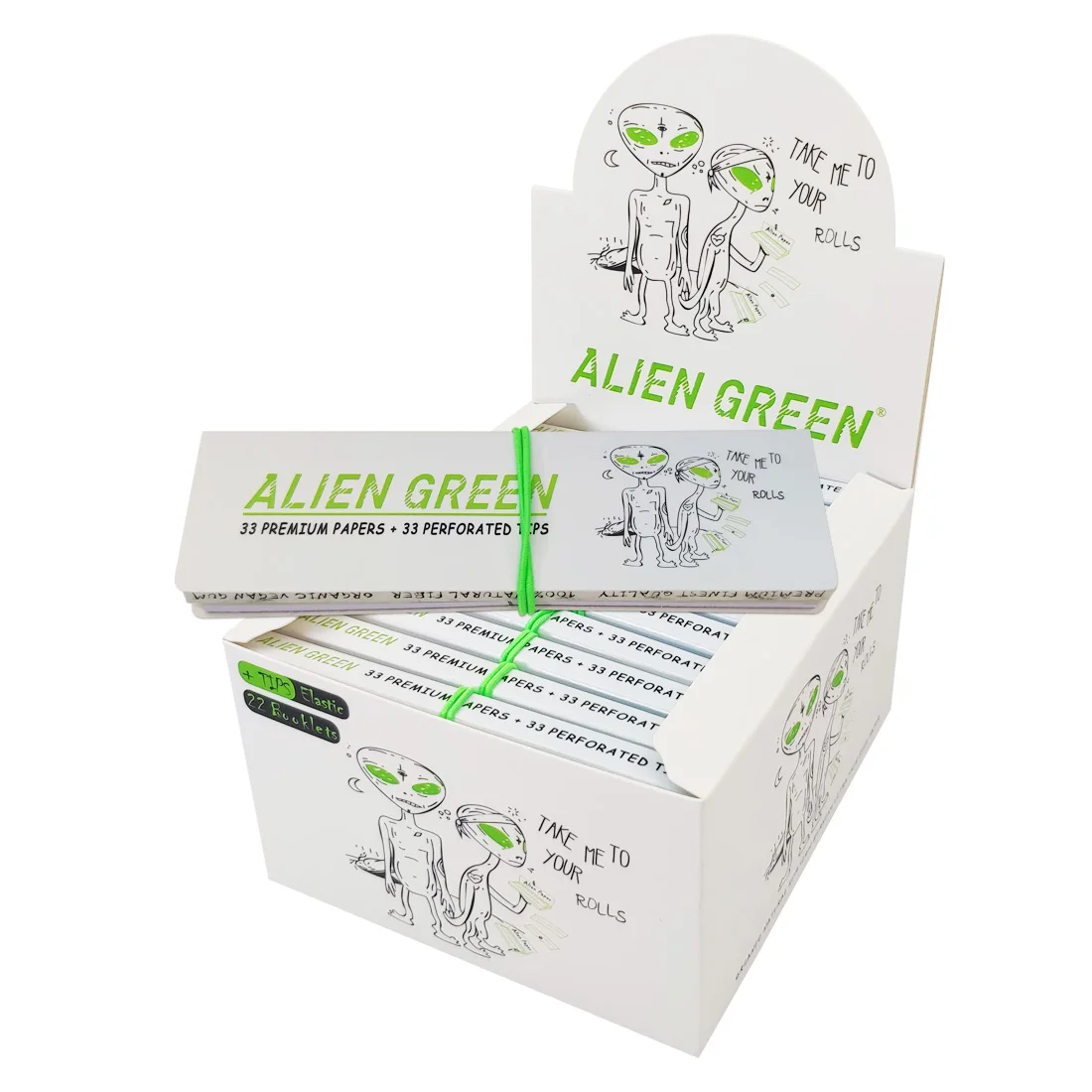 elastic string closure natural gum slow burn premium ultra thin rolling paper with filter tips