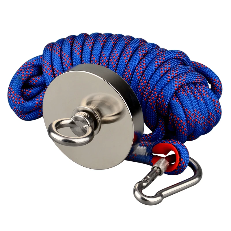 Super Strong Neodymium Magnetic Materials D107mm Round Magnets Fishing Set Hook Rope
