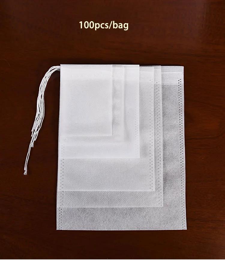 Non-Woven Drawstring Tea Bag Seal Filter Pouch Tool Herb Spice Supply