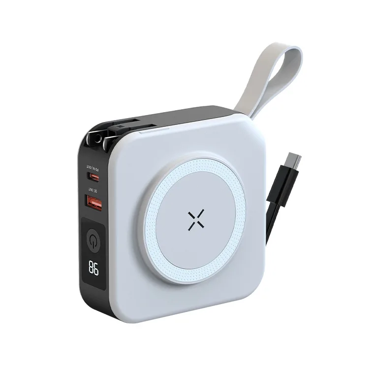 New inventions trending product branding hot sell USB-C power bank magnetic wireless PD22.5W power bank
