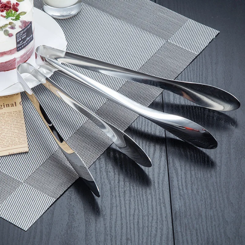 9/12 Inch Stainless Steel Kitchen Tongs Food Tong Cooking Tools Utensil for Steak BBQ Grilling