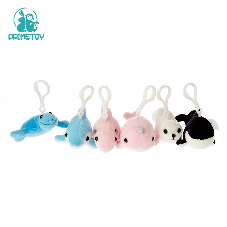 Custom sea animal shaped plush toy plush keychain