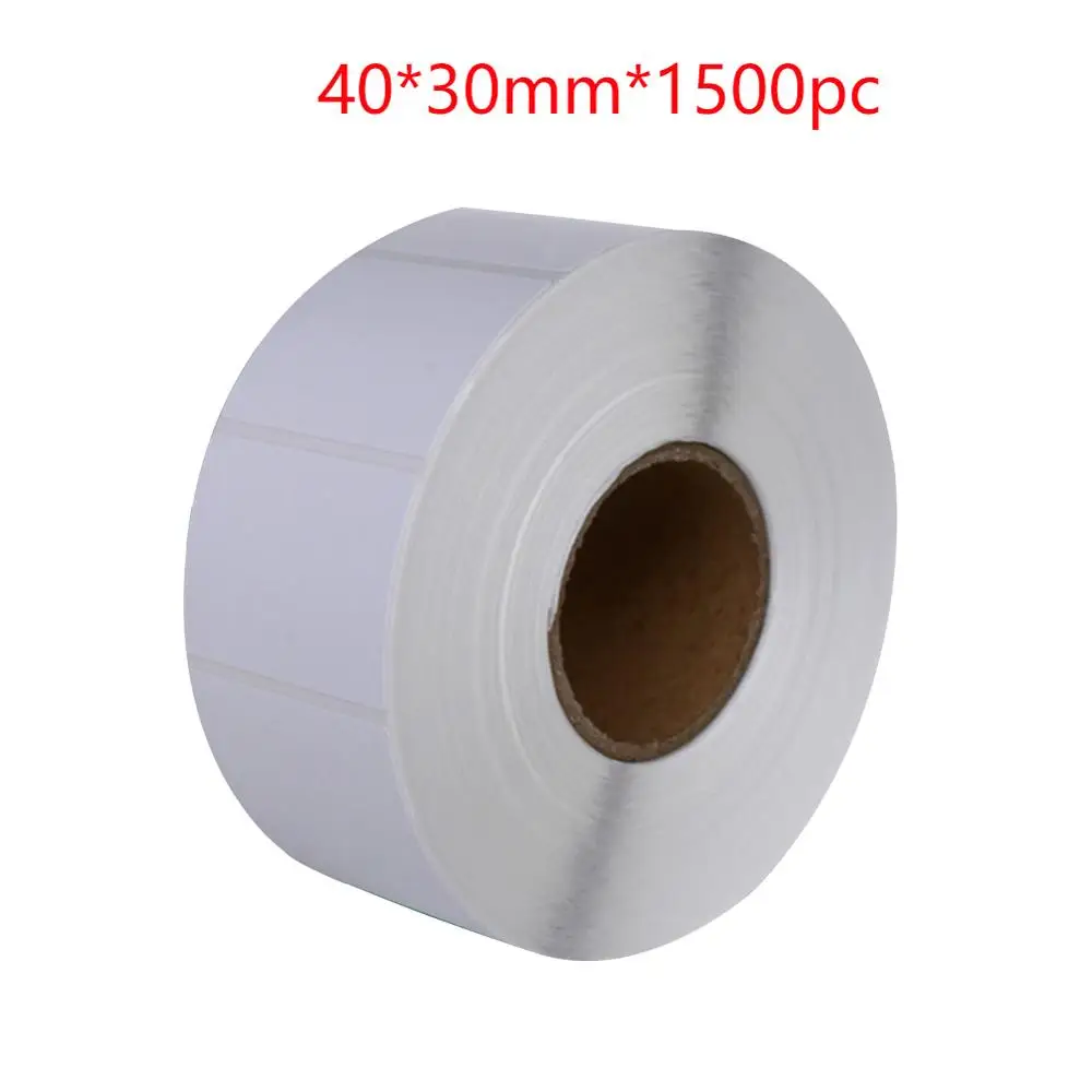 Blank Barcode Thermal Transfer Label White Sticker Barcode Paper Supermarket shelf price tag label roll