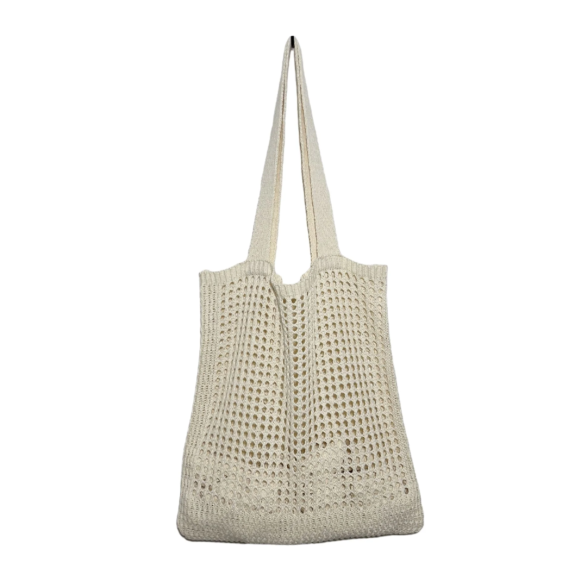 casual knitted woven shoulder beach tote women tote big one shoulder hand bags ladies machine woven knitted shoulder bag