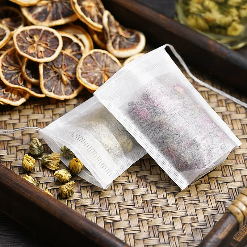 Hensin Disposable Small Round Food Grade Paper Juice Coffee Round Heat Seal Empty Tea Filter Bag For Loose Tea