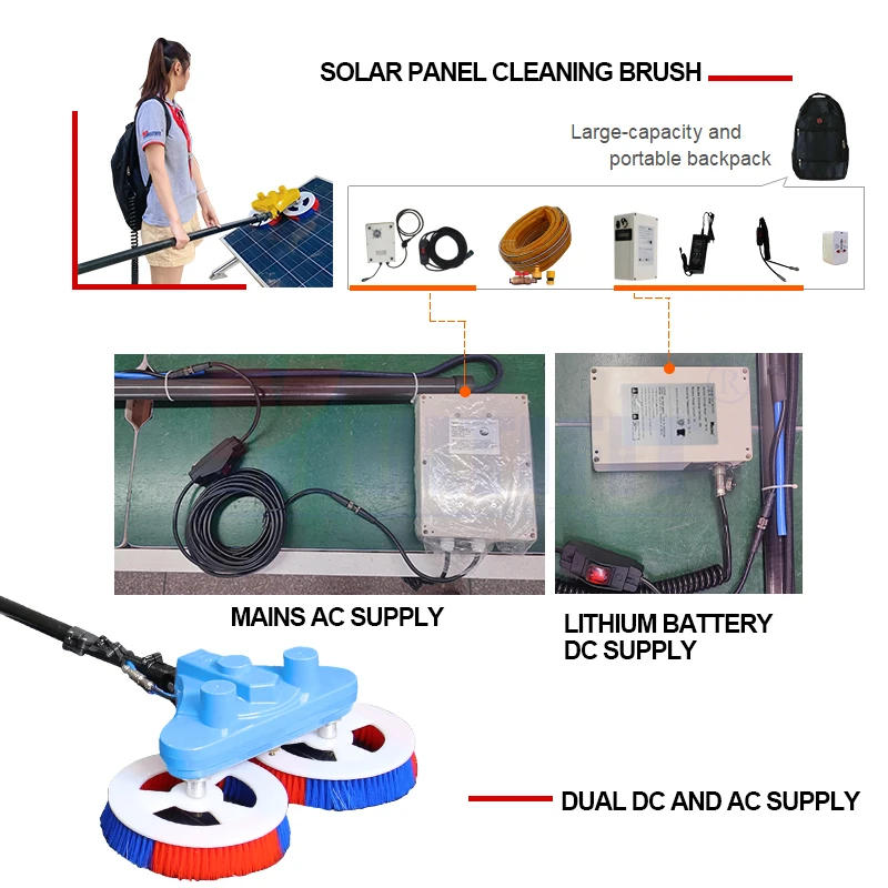 MULTIFIT Solar Panel Cleaning Brush Water Fed Pole Window Cleaning Telescopic Pole 3.5m 5.5m 7.5m Electric Brush