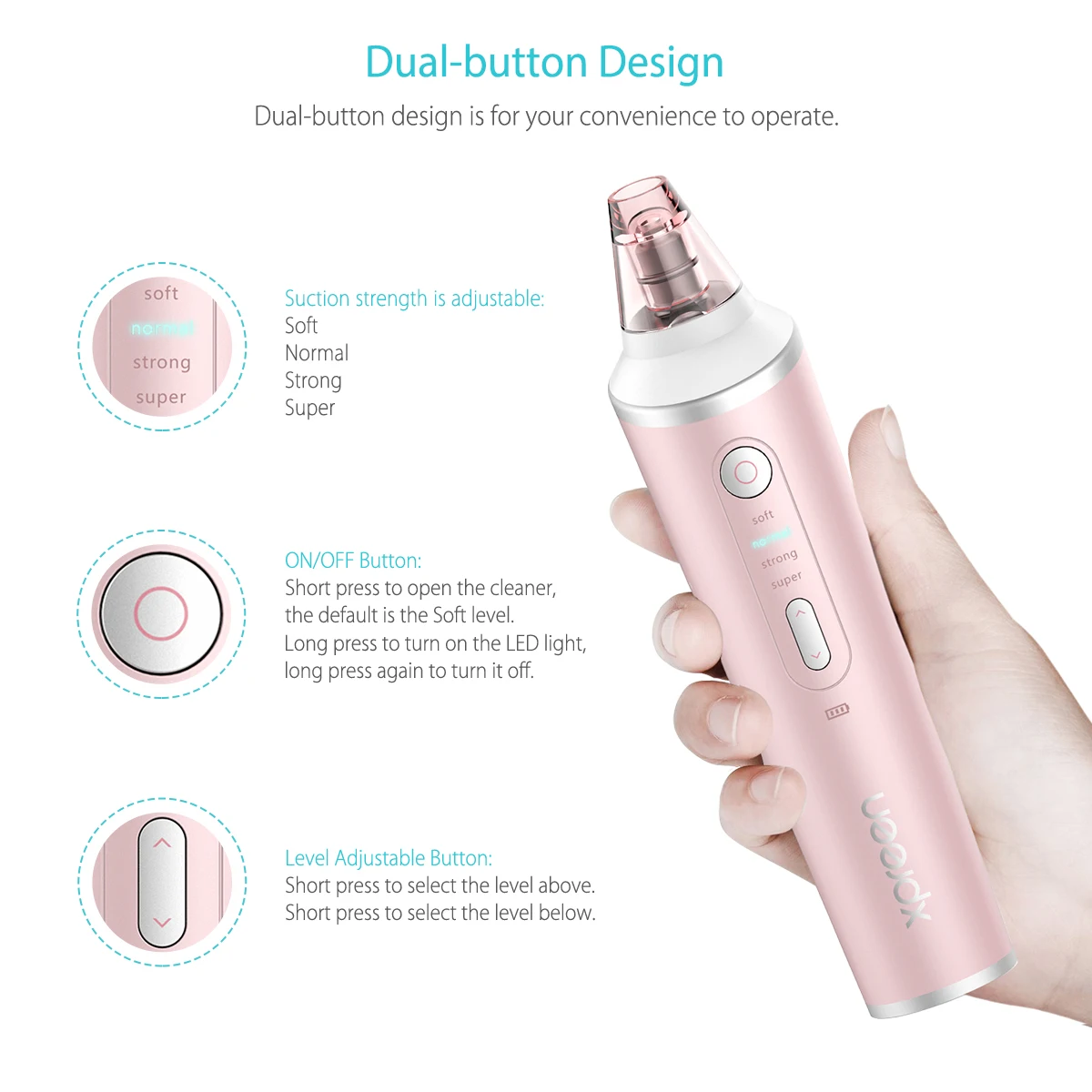 2020 trending products Portable deep cleansing nose strips suction  remover  Facial blackhead Pore cleaner vacuum