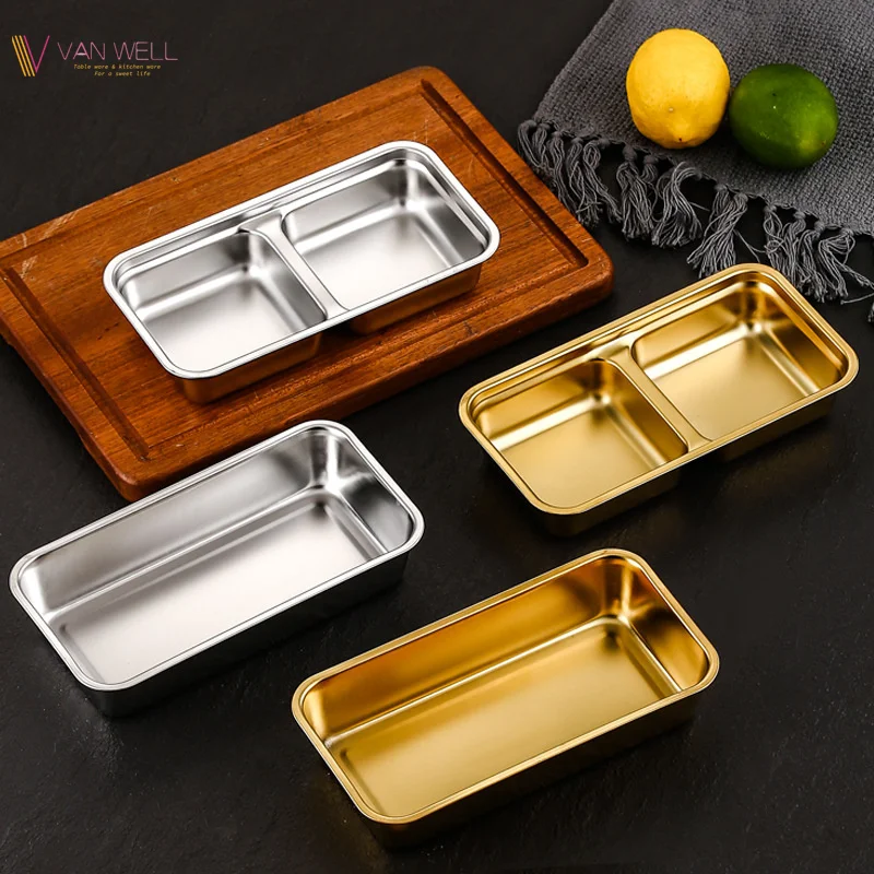 Stainless Steel Seasoning Dish Hot Pot Dipping Bowl Small Food Sauce Cup Sushi Vinegar Soy Saucer Container Appetizer Tray
