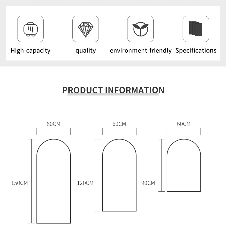 Long Bridal Gown Garment bags with Zipper Biodegradable Suit Cover Wedding Dress Bag with Custom Logo 210D Waterproof Suit Bags