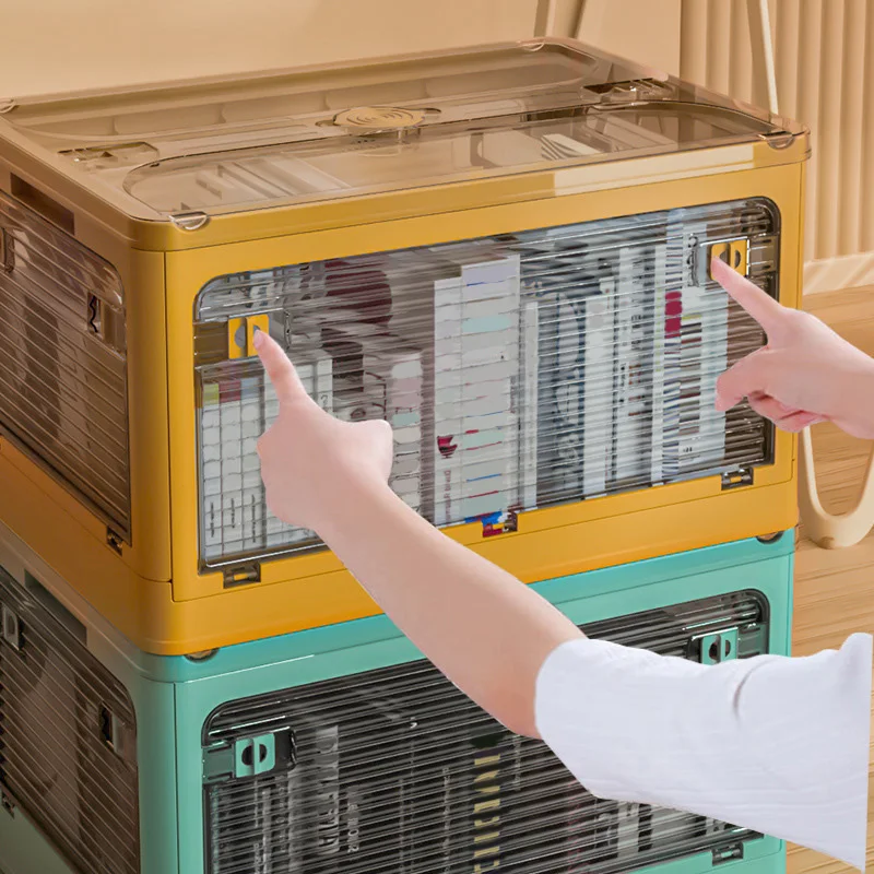 Custom Modern Household Thickening Clear Stackable Storage Box Large Capacity Plastic Dust-Proof Book Storage Box