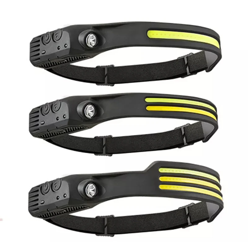 Headlamp Rechargeable 2PCS, 230 degrees Wide Beam Head Lamp LED with Motion Sensor, Waterproof Head Light Flashlight