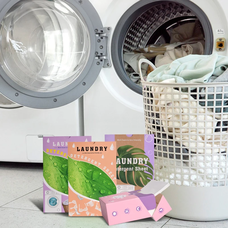 Zero Waste Travel Laundry Eco Washing Strip Liquidness Home Clothes Washing Fresh Scent Laundry Detergent Washing Sheets