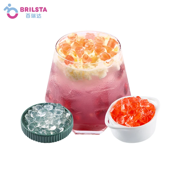 Brilsta Wholesale Bubble Tea Drink Ingredients Gummy Halal Assorted Coconut Fruit Jelly Ball