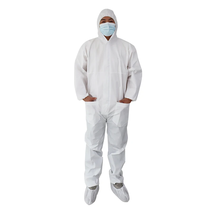 White SF microporous laminated PPE suit disposable overalls for Food Processing Plants