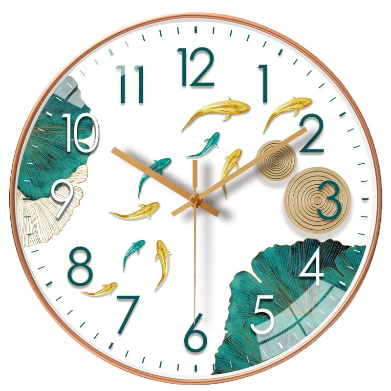 Custom logo clock face Modern cheap plastic round wall clock 8 inch 20cm silent wall clock 3d for home living room OEM/ODM