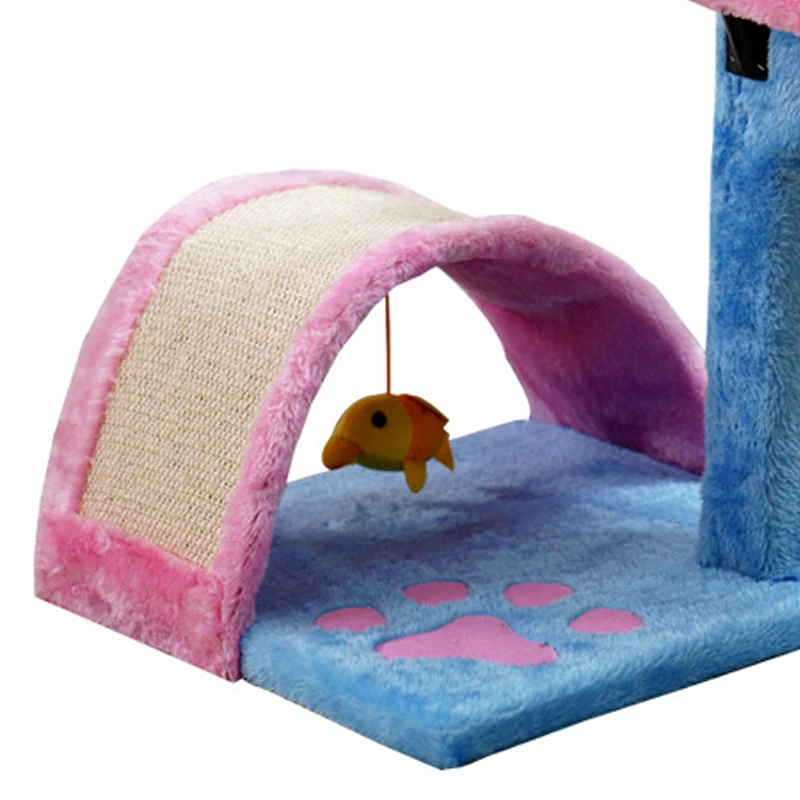 China factory sustainable inventory wholesale multi-level cat toys wooden cat treehouse