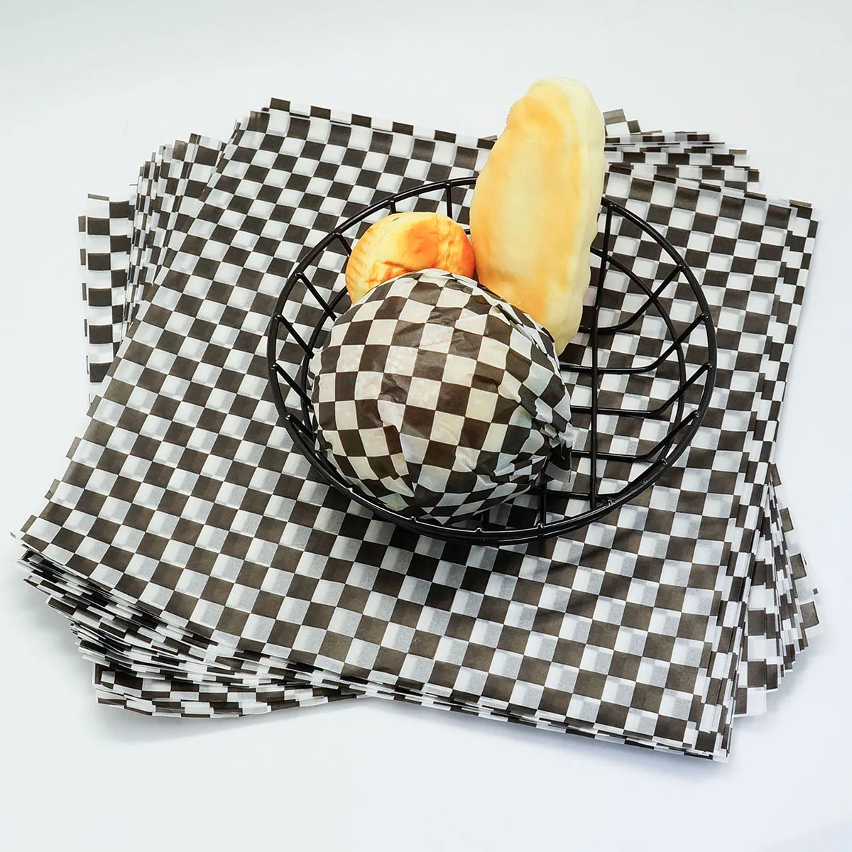 Custom Printed Printed Burger Packaging Wax Coated Kraft Paper For Food Burger