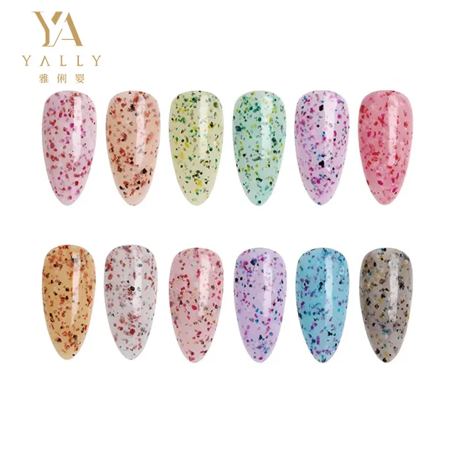Long lasting Spring Summer Glitter 12 Colors Gel Polish for Nail Art Design