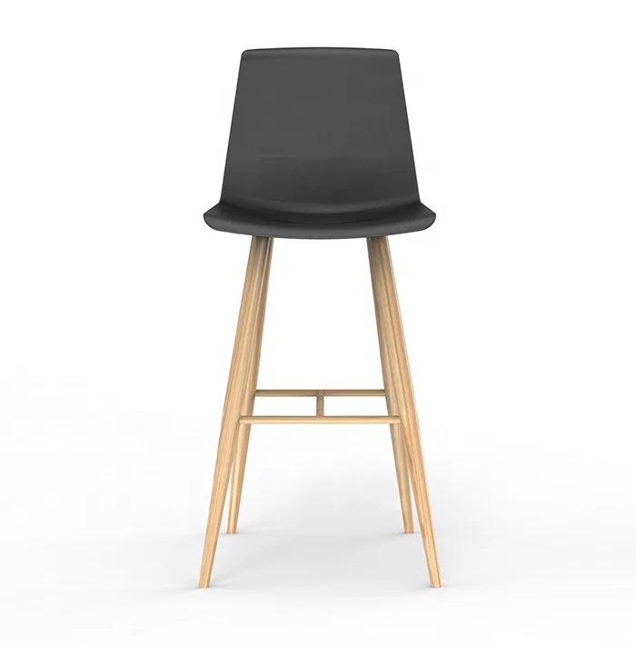 Оптовая продажа, высокий полипропиленовый пластиковый деревянный металлический стул, барный стул для офиса, гостиницы, зоны отдыха