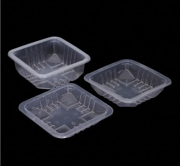 Fresh disposable fruit clear black plastic transparent meat vegetable blister sealable food grade box tray containers