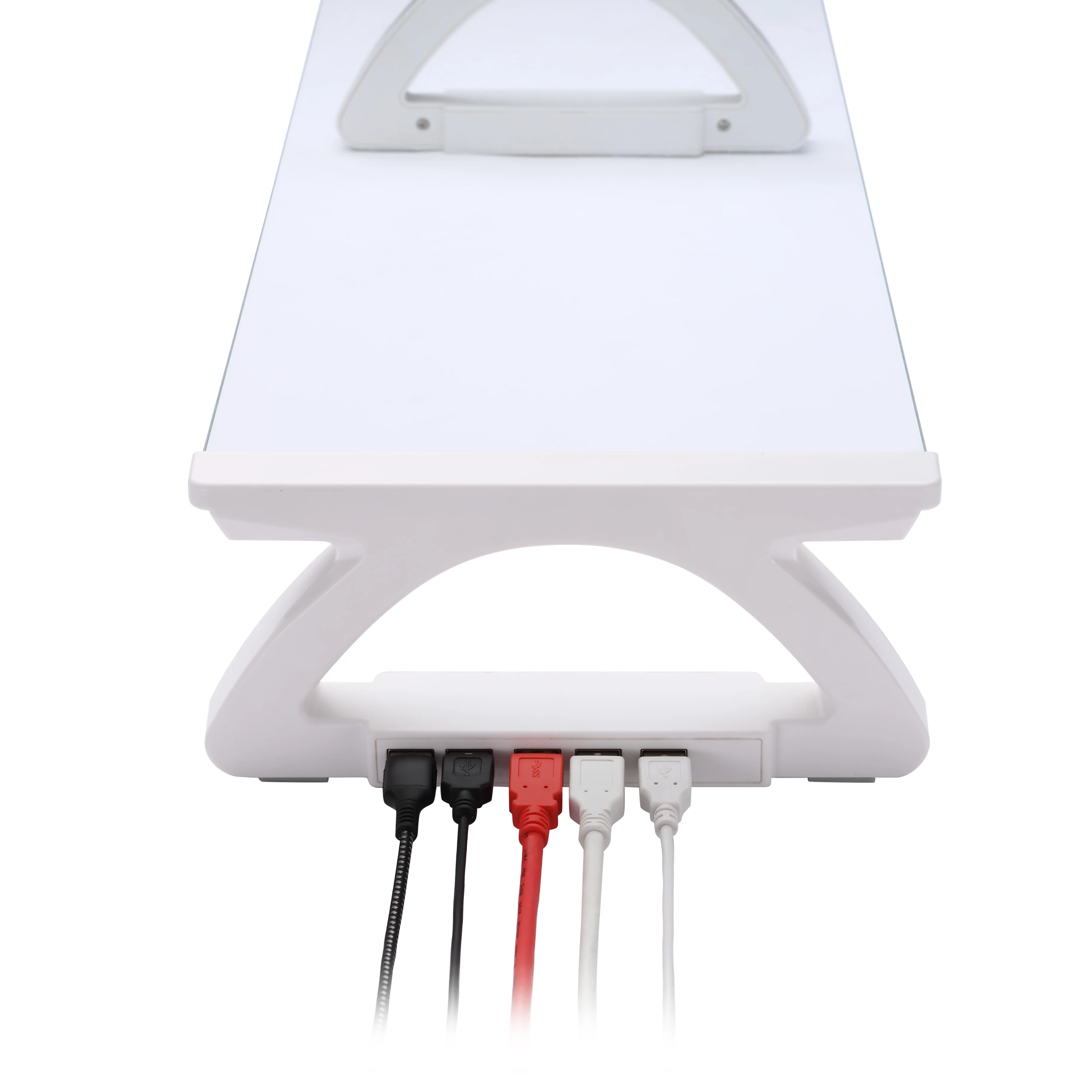 Tempered Glass Smart Computer Monitor and Laptop Riser Stand with Phone Holder with USB Hub