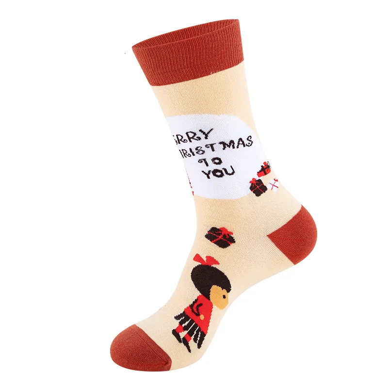 Christmas Socks New Custom Design Fashion Santa Xmas Christmas Colorful Women Men Socks custom christmas gift surprise socks