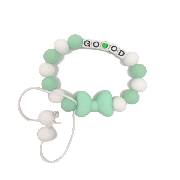 Baby Training silicone bunny teether bracelet with food grade wholesale silicone teethers