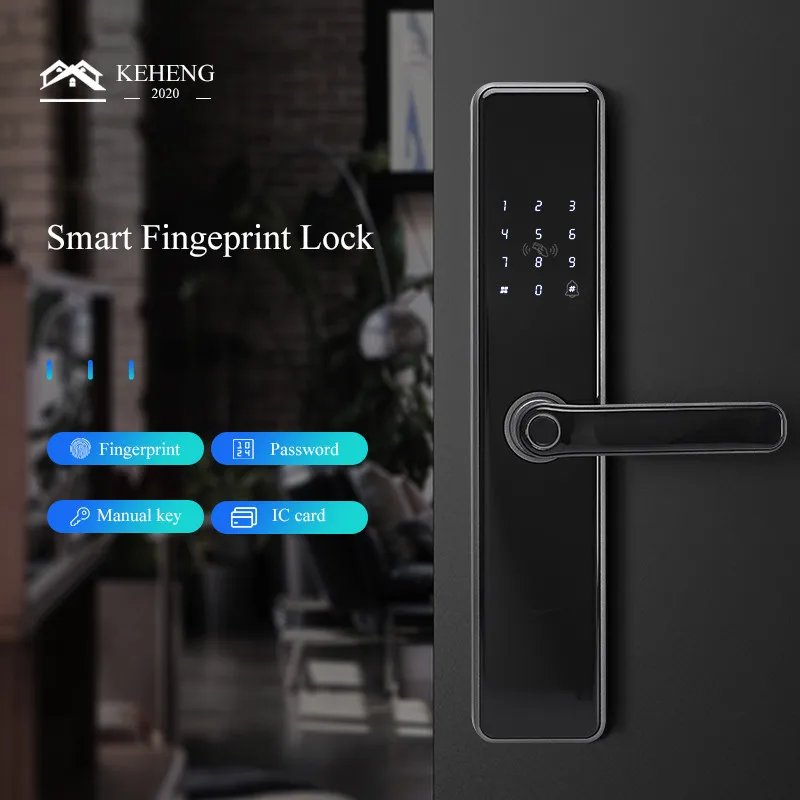 Russian Kazakh Voice locks handle electric password digital smart Ttlock fingerprint door lock cerradura inteligente