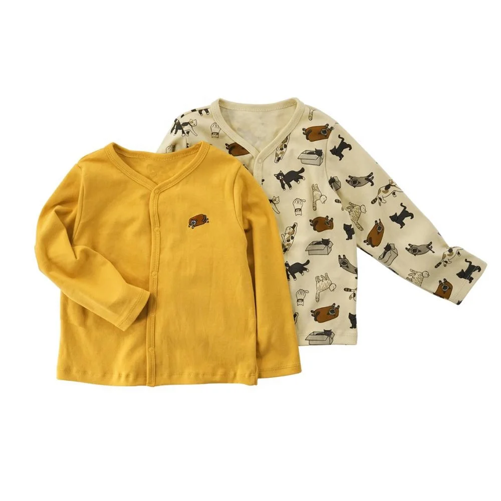 
Factory custom wholesale custom cartoon printed organic cotton baby boys cardigan 