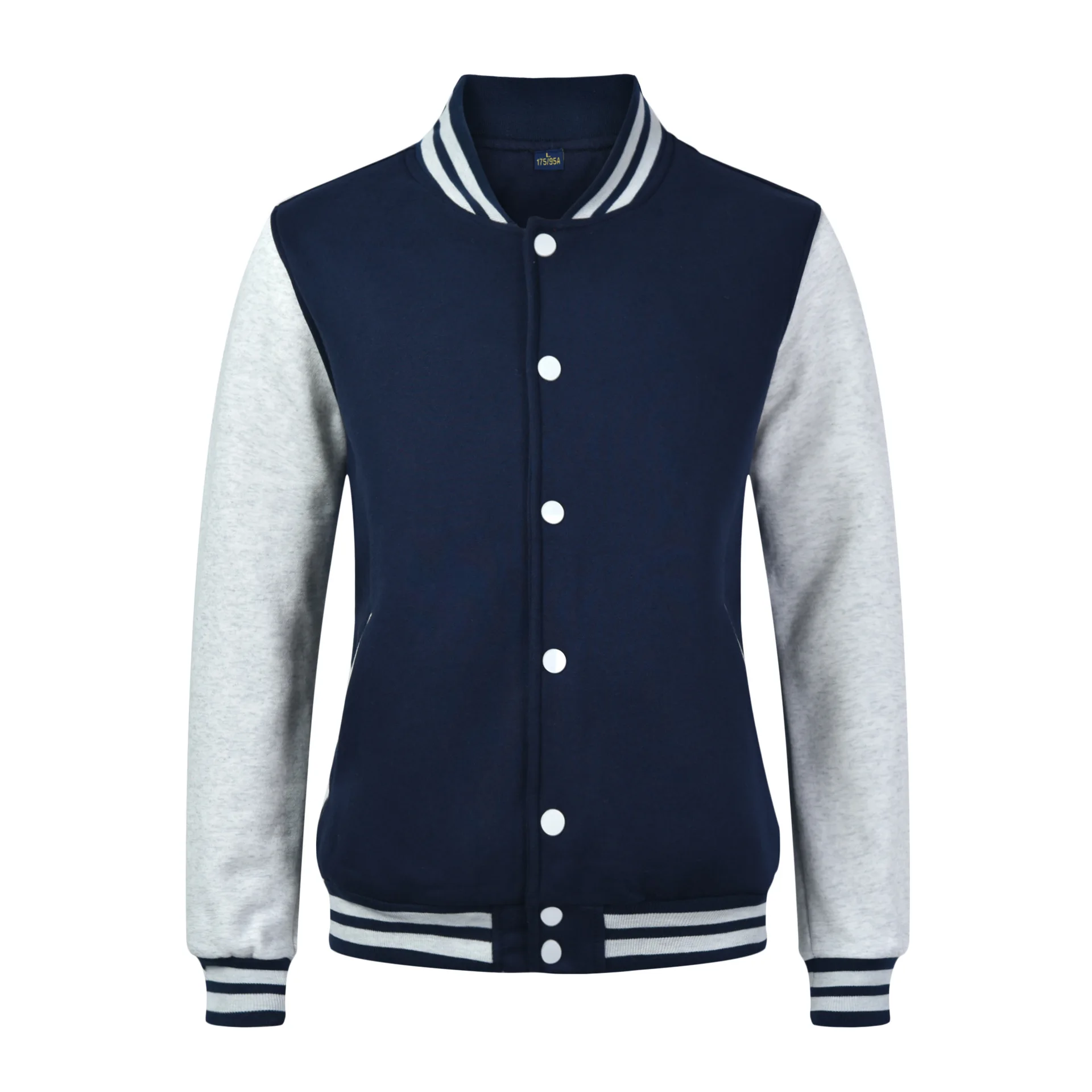PDEP S-4XL  Custom men  varsity jacket stand-up collar team uniform button work clothes embroidery wholesale varsity jacket men