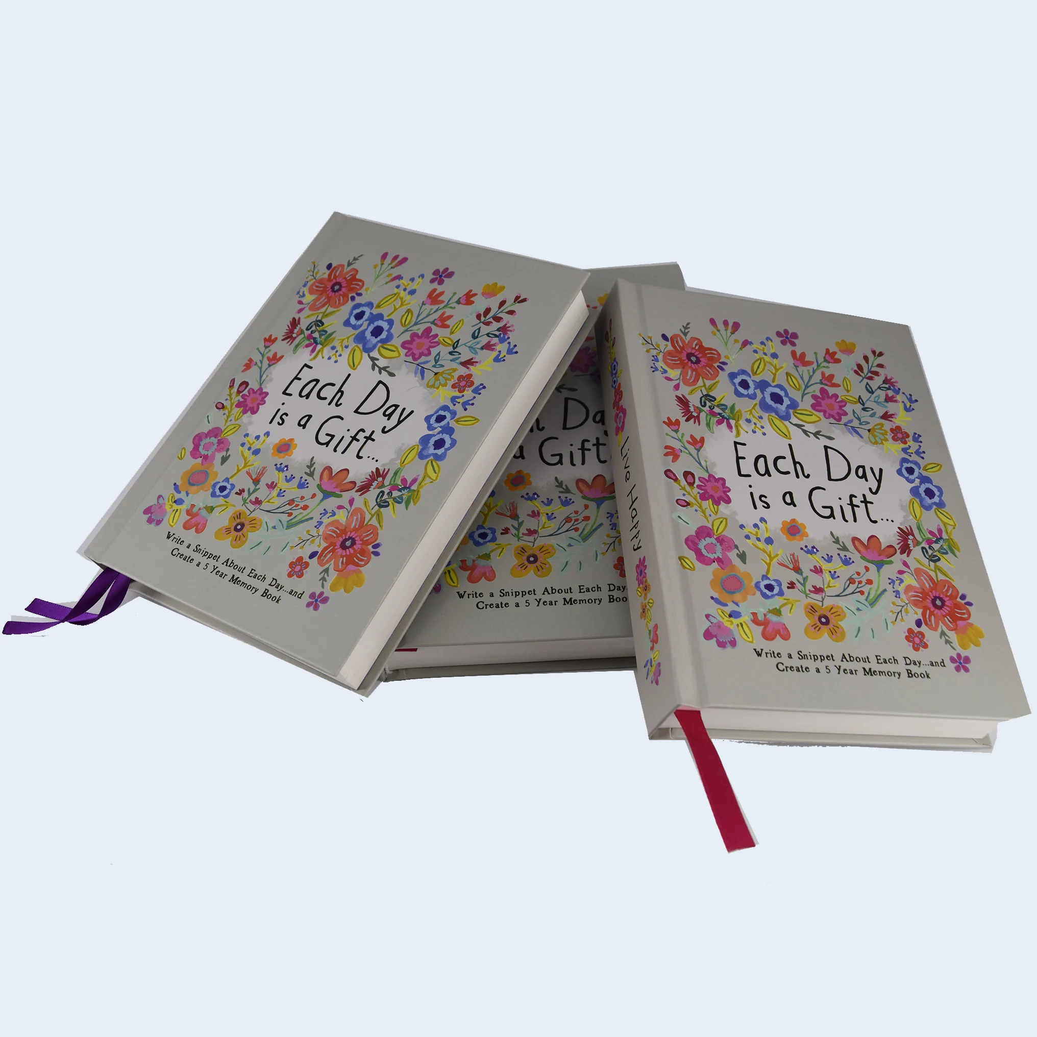 Hardcover notebook Customized printing  floral hot stamping notebook