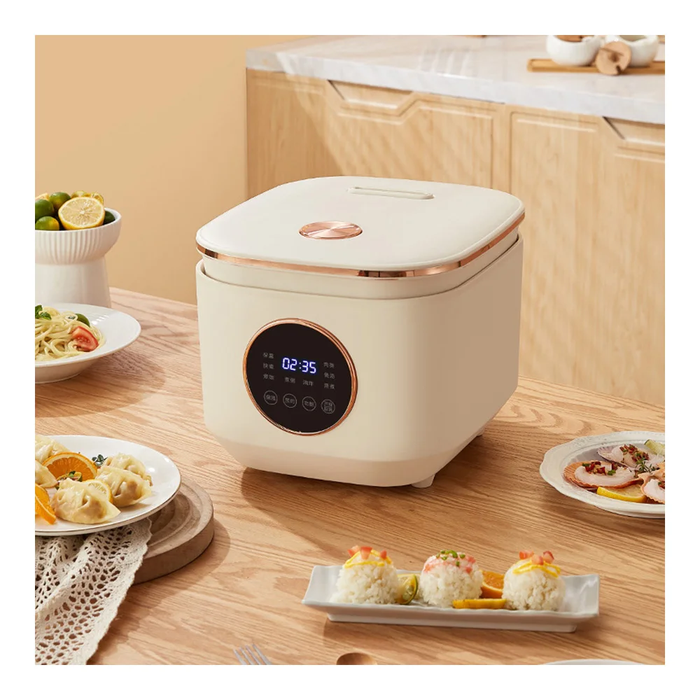 Beige rice cooker 110-220V multi-function rice cooker large capacity household reservation non-stick cooker